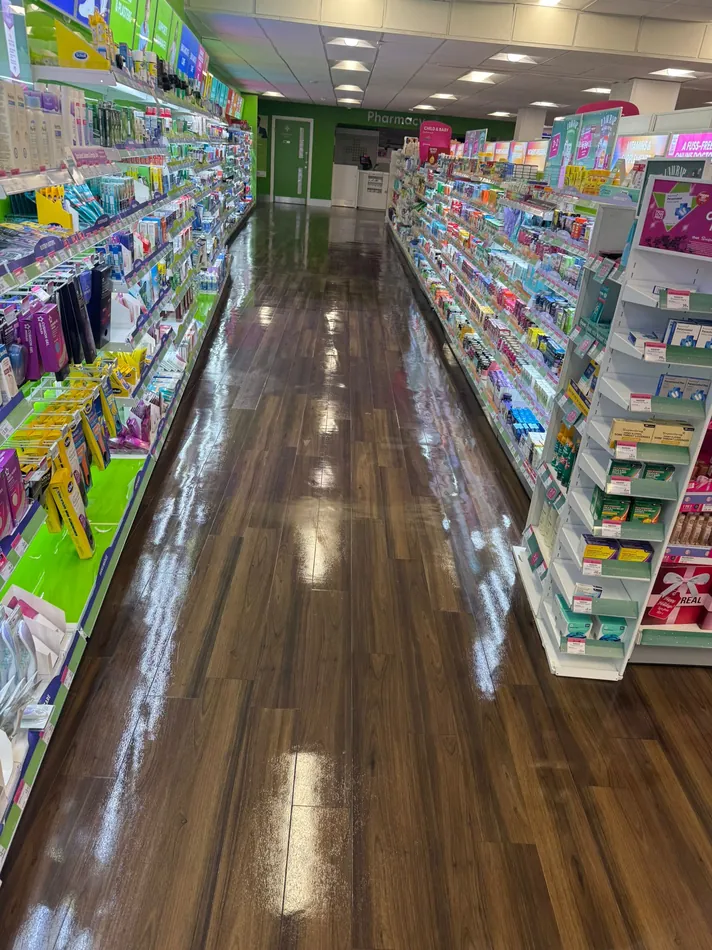 Retail store floor cleaned and restored by Site Fix Solutions